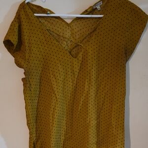 Yellow Polka Dot Women's Top